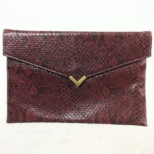 Shirl Miller LTD. Vintage Snakeskin Pattern Envelope Clutch Purse